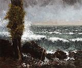 Gustave Courbet Famous Paintings - Seascape_ the Poplar
